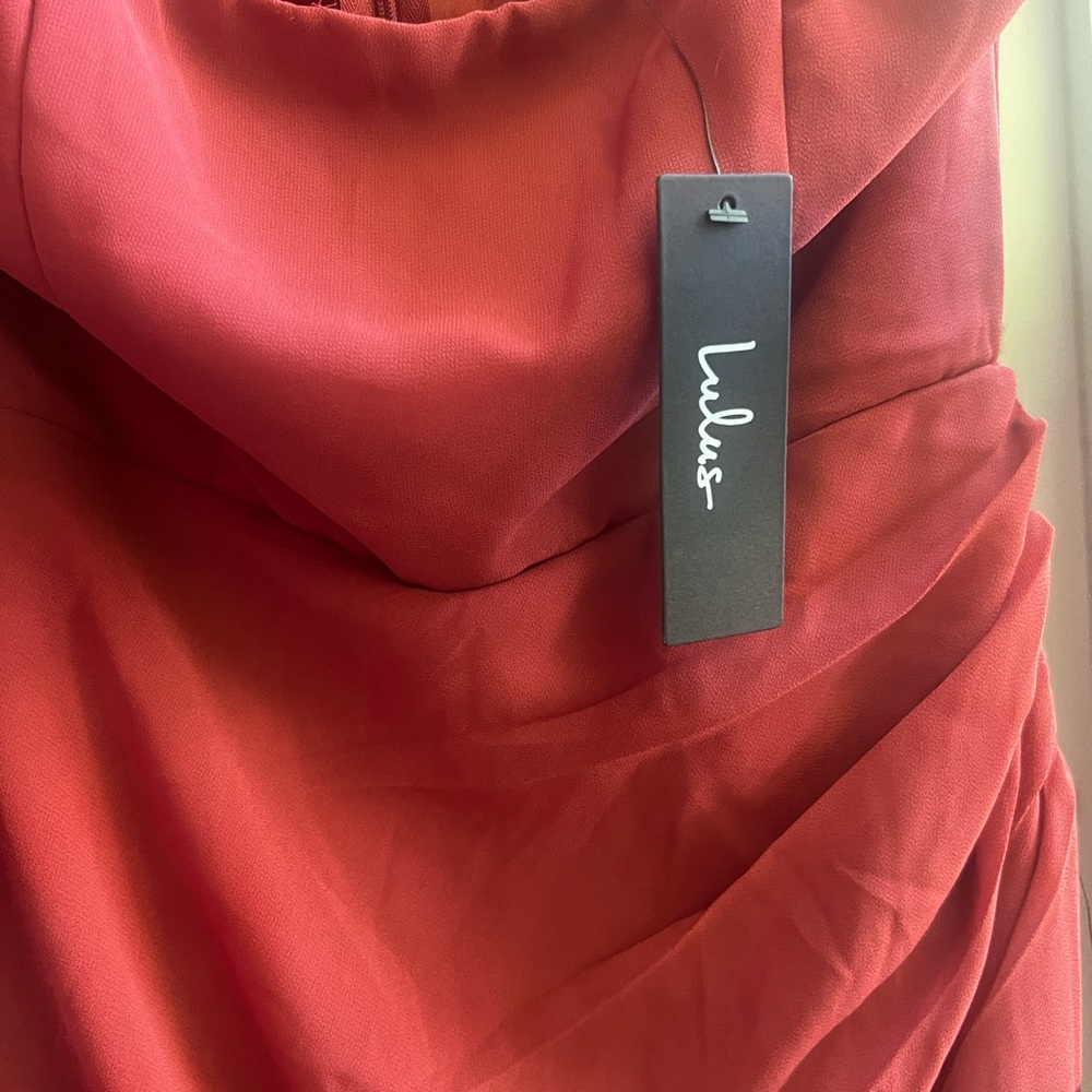 Glamorous Disposition Rust Ruched Maxi Dress, Lulus - Picture 5 of 5